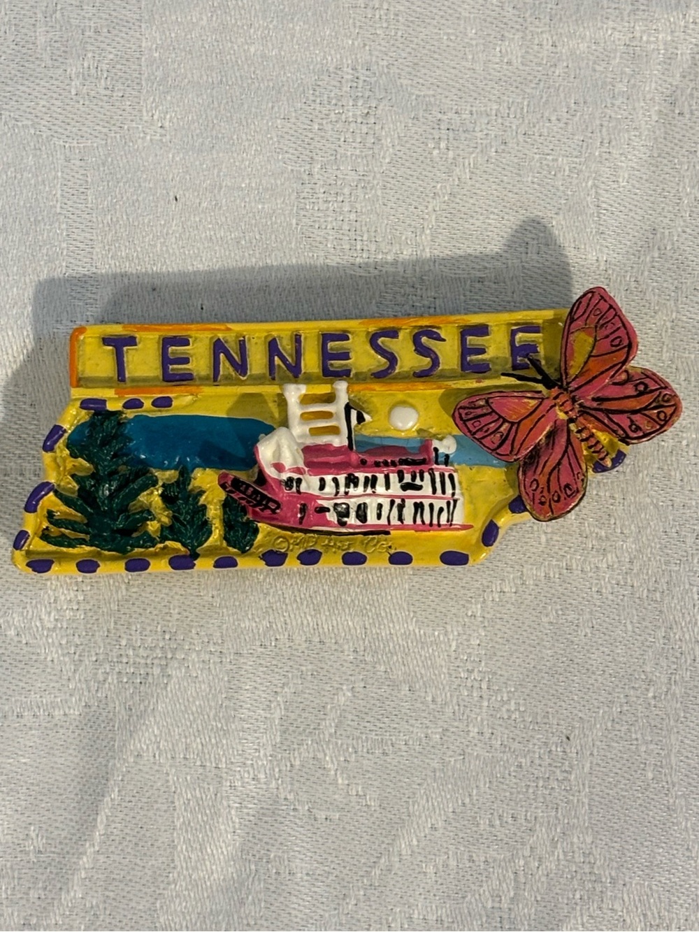 Tennessee State Souvenir Refrigerator Magnet Riverboat Butterfly Dolly Parton